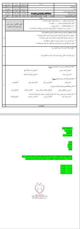 برگه امتحانی دانش فنی پایه