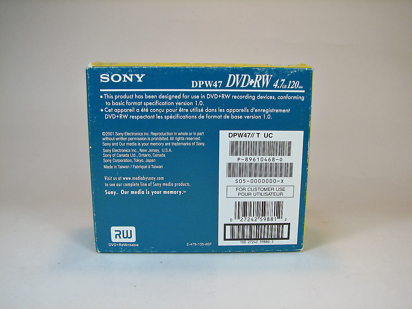 یک عدد دی وی دی ریرایت سونی DVD-RW SONY